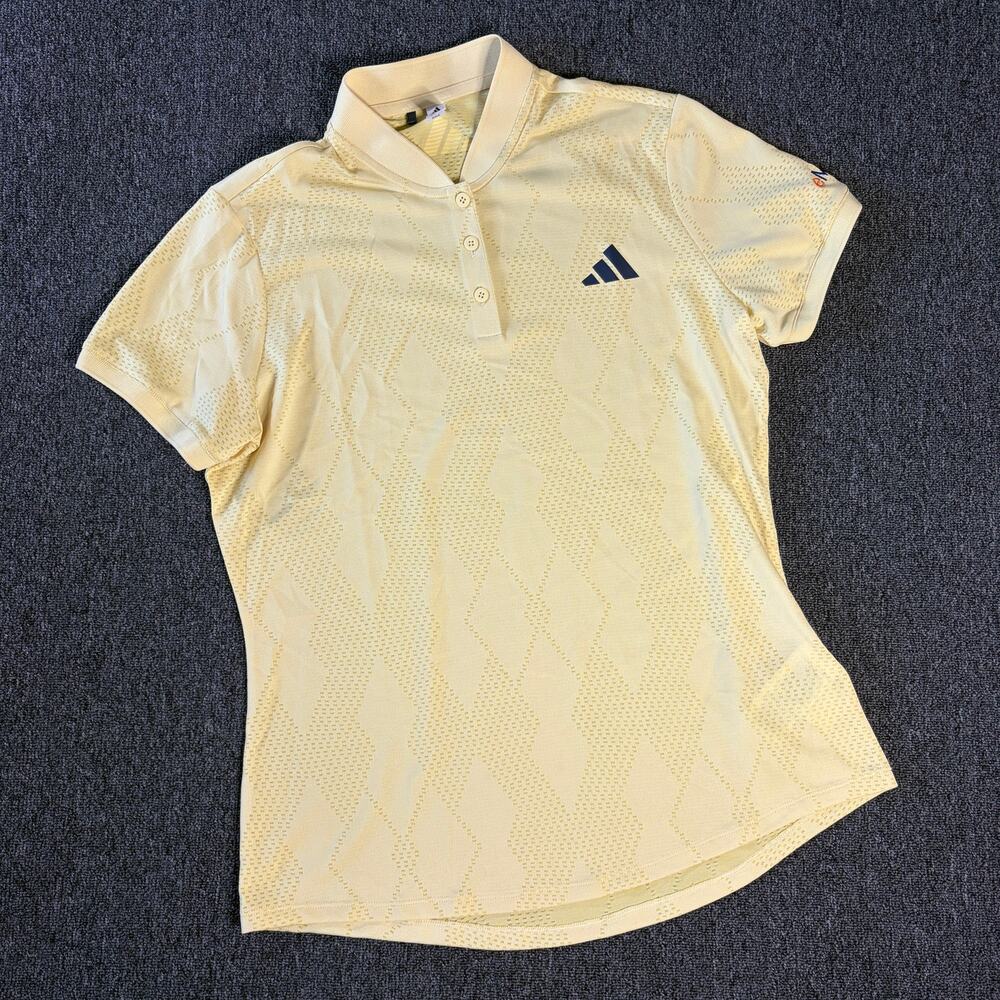 Adidas Climacool Light Orange Golf Tennis Polo Logo Button up Women's Medium